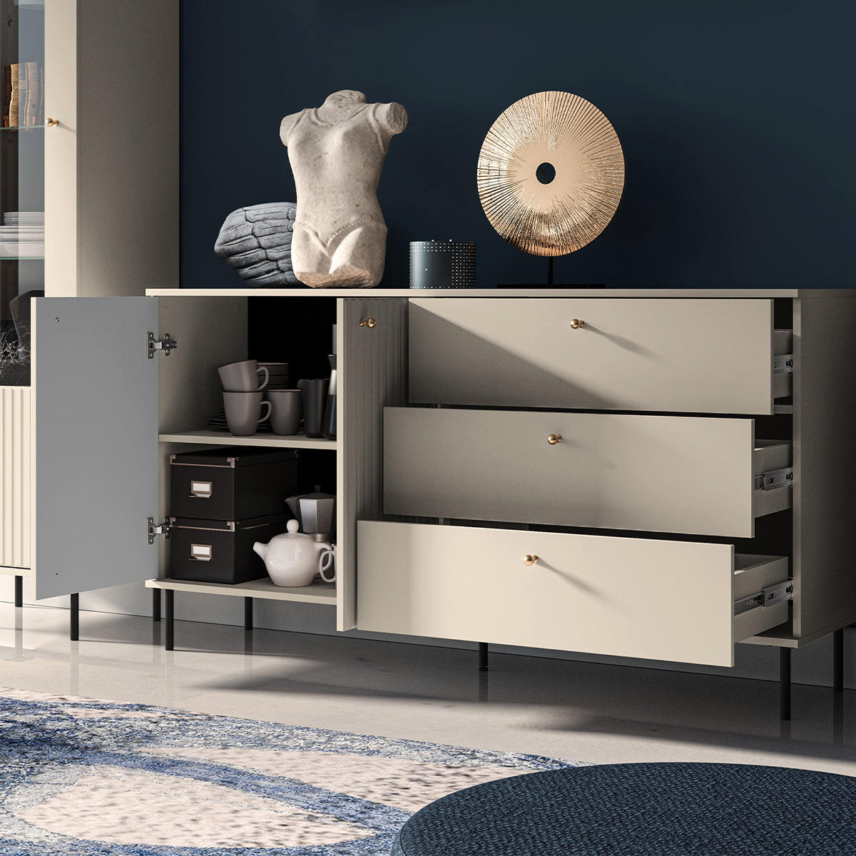SIDEBOARD Nova Beige - Beige, Holzwerkstoff (160/85/40cm) - Petits-meubles