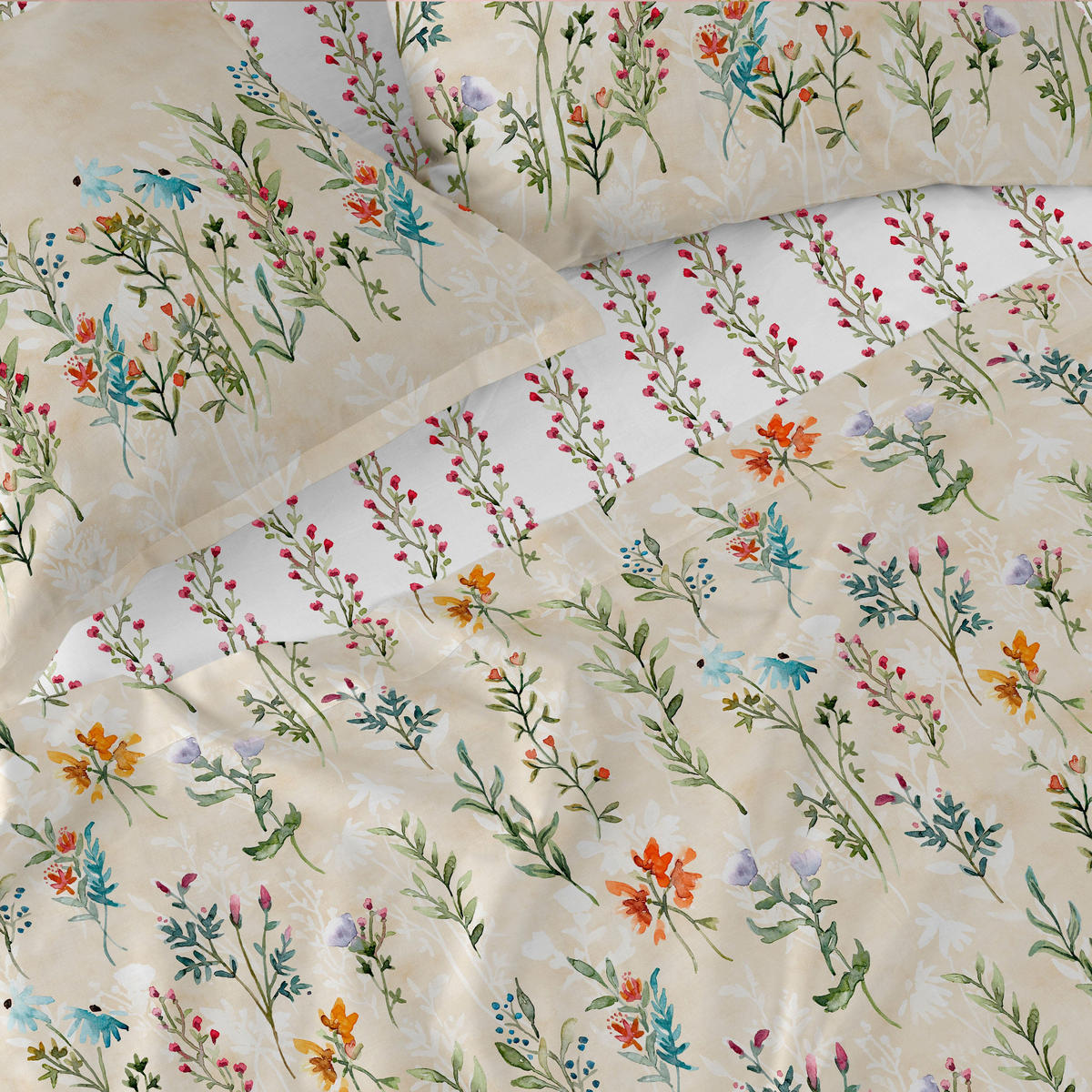 OBERBETTLAKEN vernazza 160x270 cm mehrfarbig - Multicolor, Textil (160/270cm) - Happy Friday