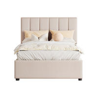POLSTERBETT 90x200 Beige Leinen Stauraum - Beige, Textil (90/200cm) - FLIEKS