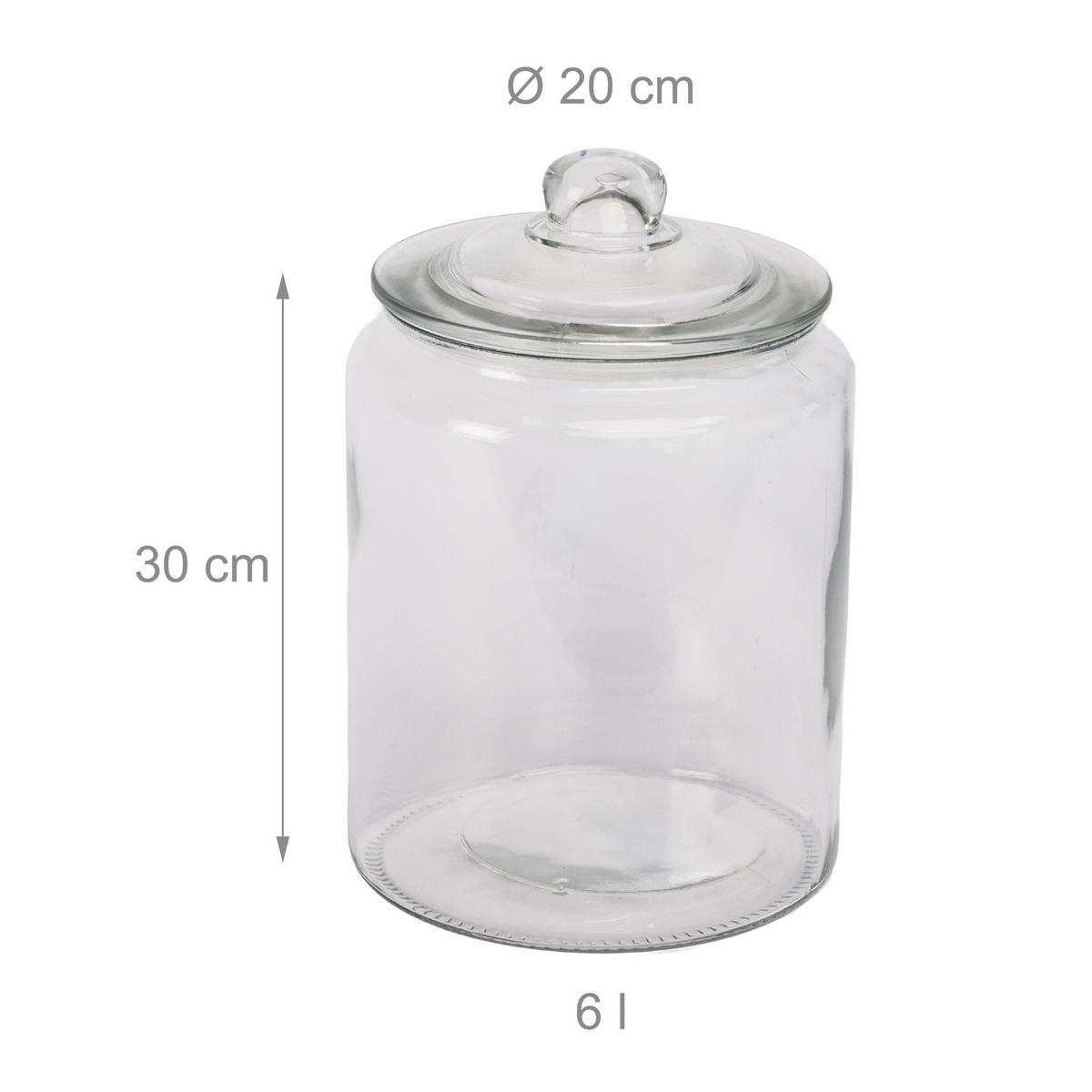 SKLENICE na potraviny - průhledná, sklo (20/30/20cm) - Relaxdays