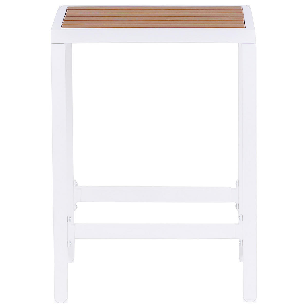 GARTENSTUHL Weiß Avetrana - Weiß/Braun, Metall (40/61/38cm) - Beliani