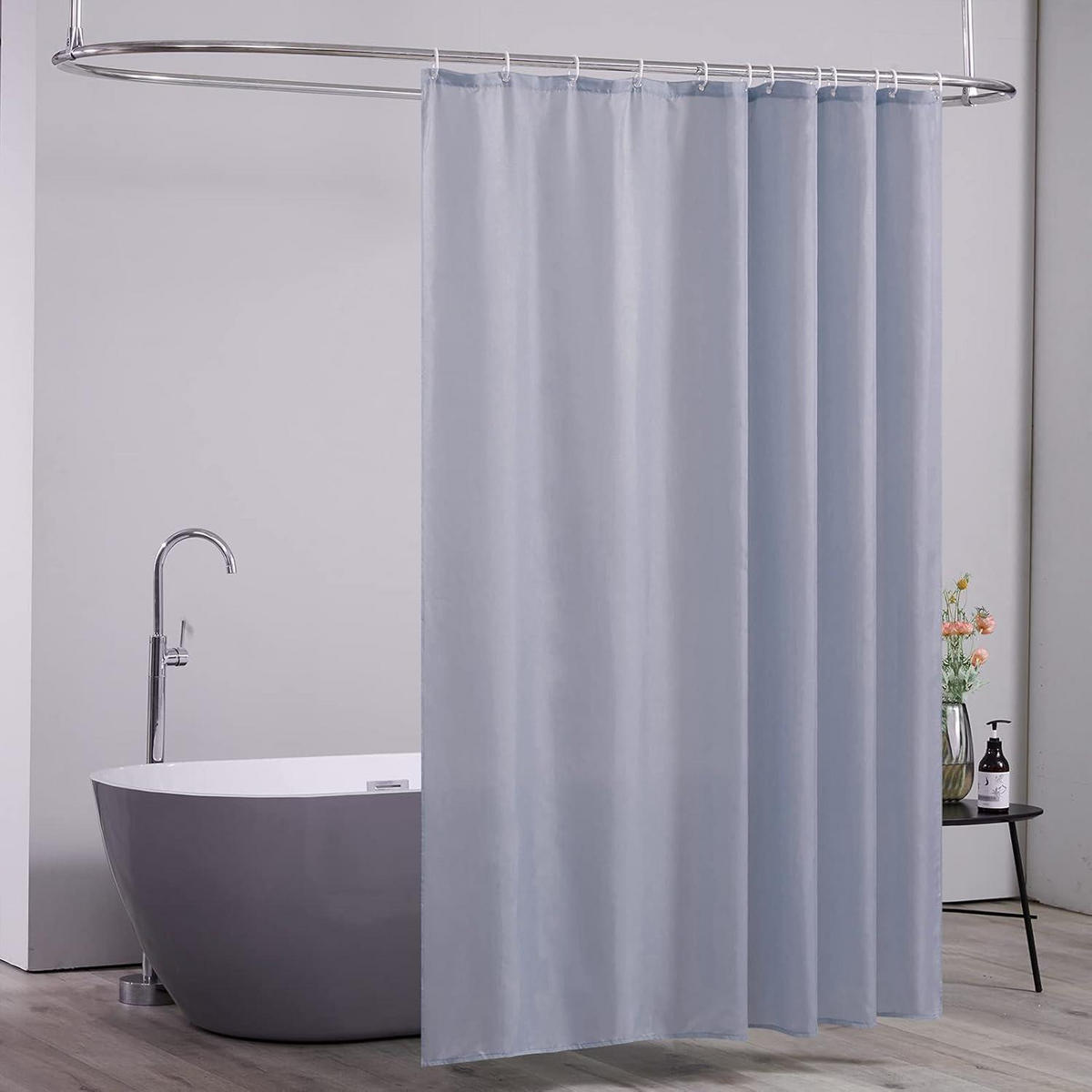 DUSCHVORHANG Grau Blau 180 x 210 cm - Blau, Textil (180/210cm)