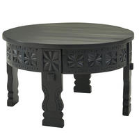 COUCHTISCH Orientalisch in Schwarz, Lackiertes Massivholz, Handgefertigt - Schwarz, Holz (60/60/36cm) - KADIMA DESIGN
