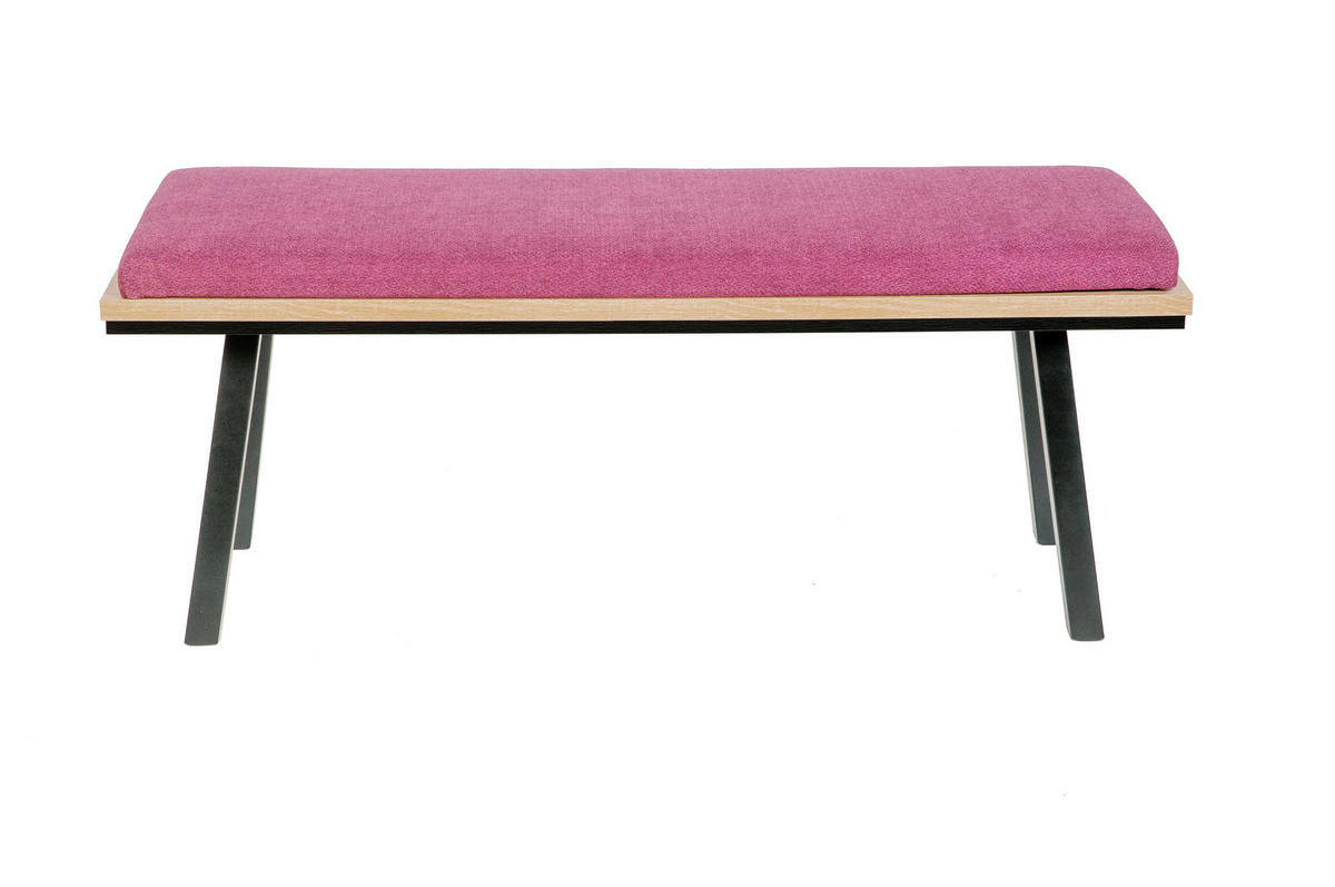 GARDEROBENBANK Die Elegante - Bordeaux/Violett, Holz/Textil (45/49/125cm) - Kundler Home
