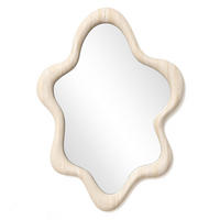 SPIEGEL Asymmetrischer mit Holzrahmen 70×50 cm - Beige, Glas/Holz (50.5/4.5/70cm)