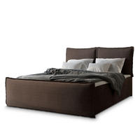 BOXBETT MONTA 160x200 cm mit Matratze und Topper - Braun - Braun, Holz (160/200cm) - MASSENO