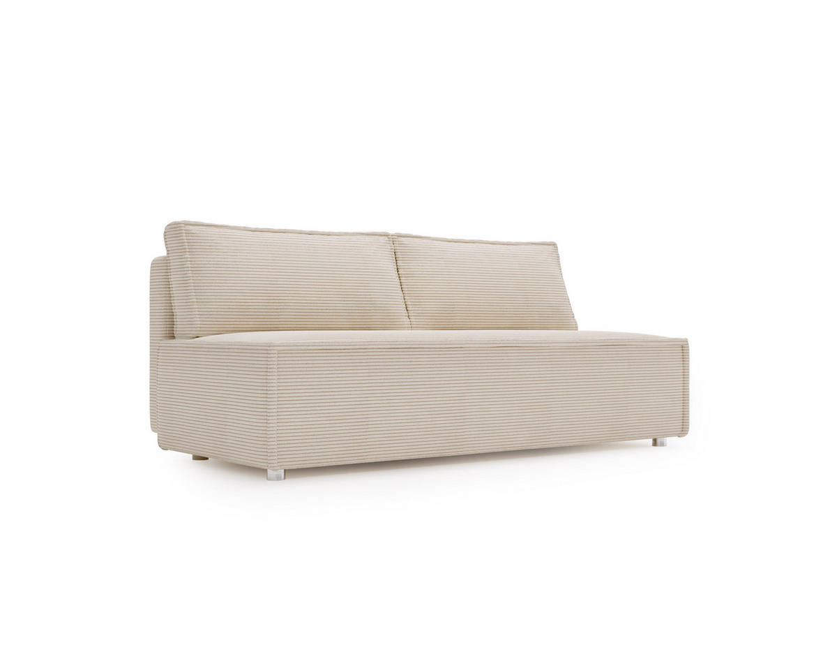 SCHLAFSOFA Mit Bettkasten DUO Poso Stoff Hellbeige - Ecru, Holz (198/89/90cm) - Kaiser Möbel
