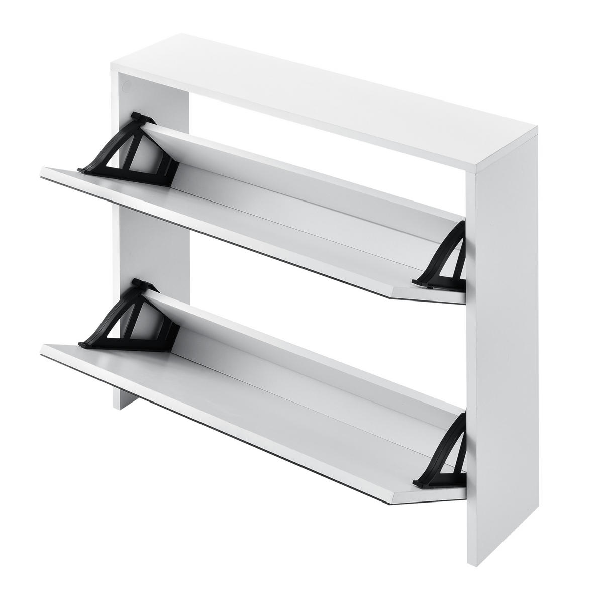 SCHUHKIPPER Lund - Weiß, Holzwerkstoff (17/67/63cm) - [en.casa]