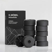 KLIZAČI ZA NAMJEŠTAJ 40/20 mm 12 komada uklj. vijke od 25 mm i 30 mm - crna, plastika (4/4cm) - K-Möbel