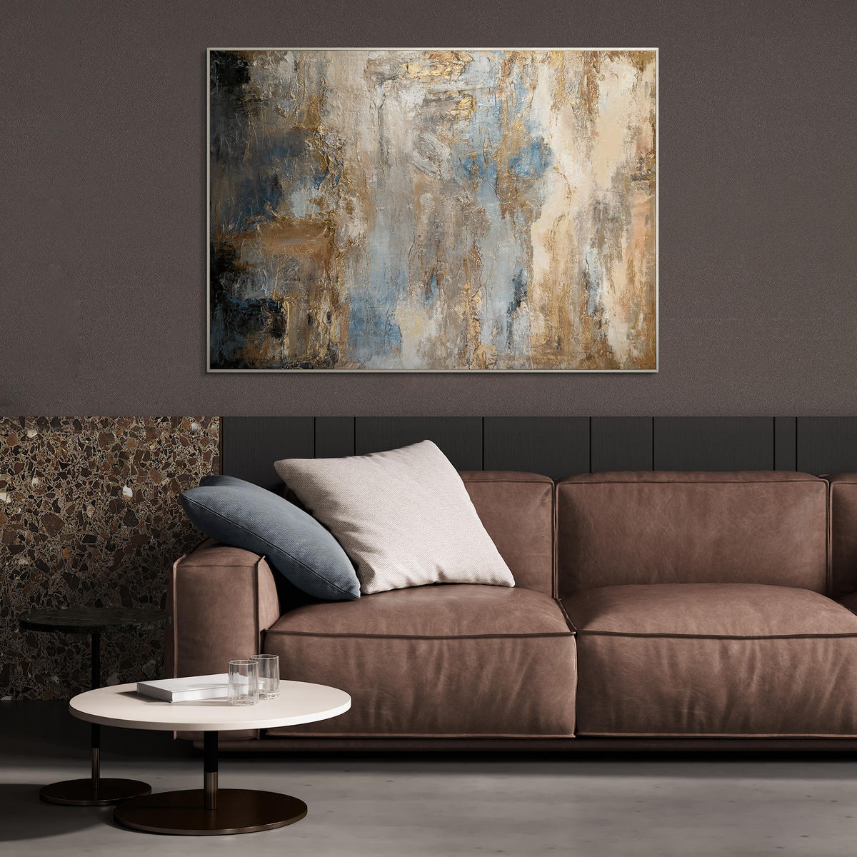GEMÄLDE Glanz und Eleganz II Schattenfugenrahmen Beige 120x80 cm - Beige, Holz (120/80cm) - YS-art gallery