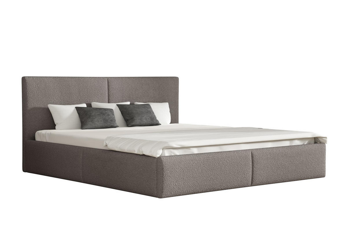 POLSTERBETT Bergen In Freya - Grau, Holzwerkstoff/Textil (180/200cm) - Fun Möbel