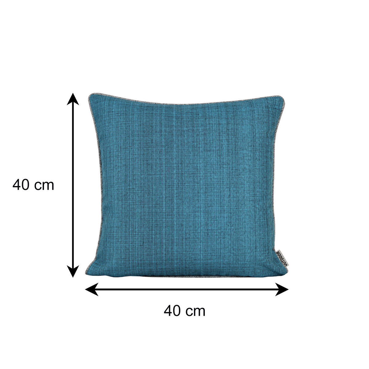 KISSENBEZUG Outdoor meliert 40x40 cm Türkis Blau - Türkis, Textil (40/40cm) - TiborTex