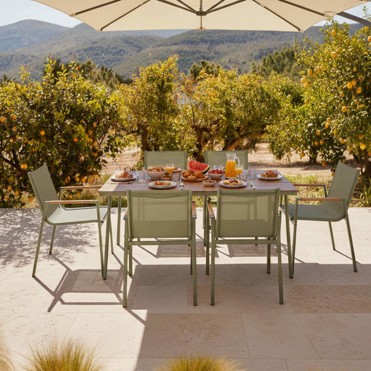 GARTENSET 7-tlg., Grün - Grün, Metall - Oviala