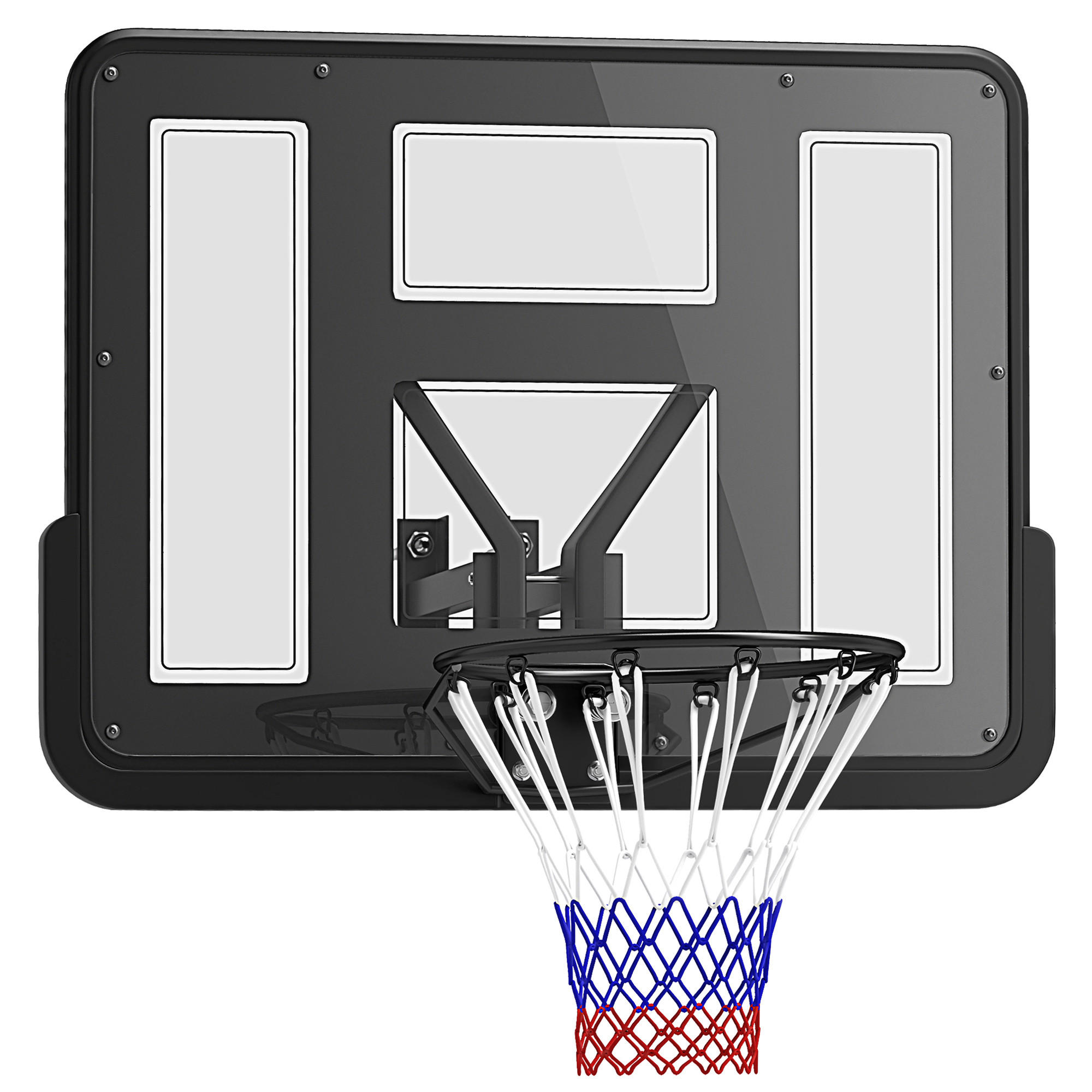 BASKETBALLKORB DE-10353 wandmontiert, wetterbeständig Schwarz - Schwarz, Metall (23/110cm) - ComfortXL