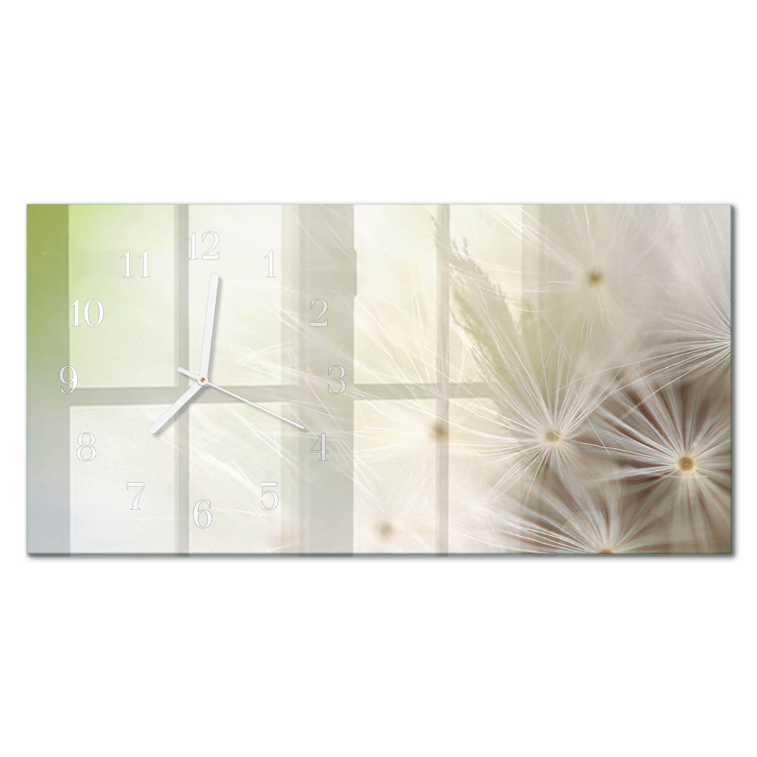 WANDUHR 60x30 cm - Zitronensäure - Creme, Glas (60/30/0.4cm) - TULUP