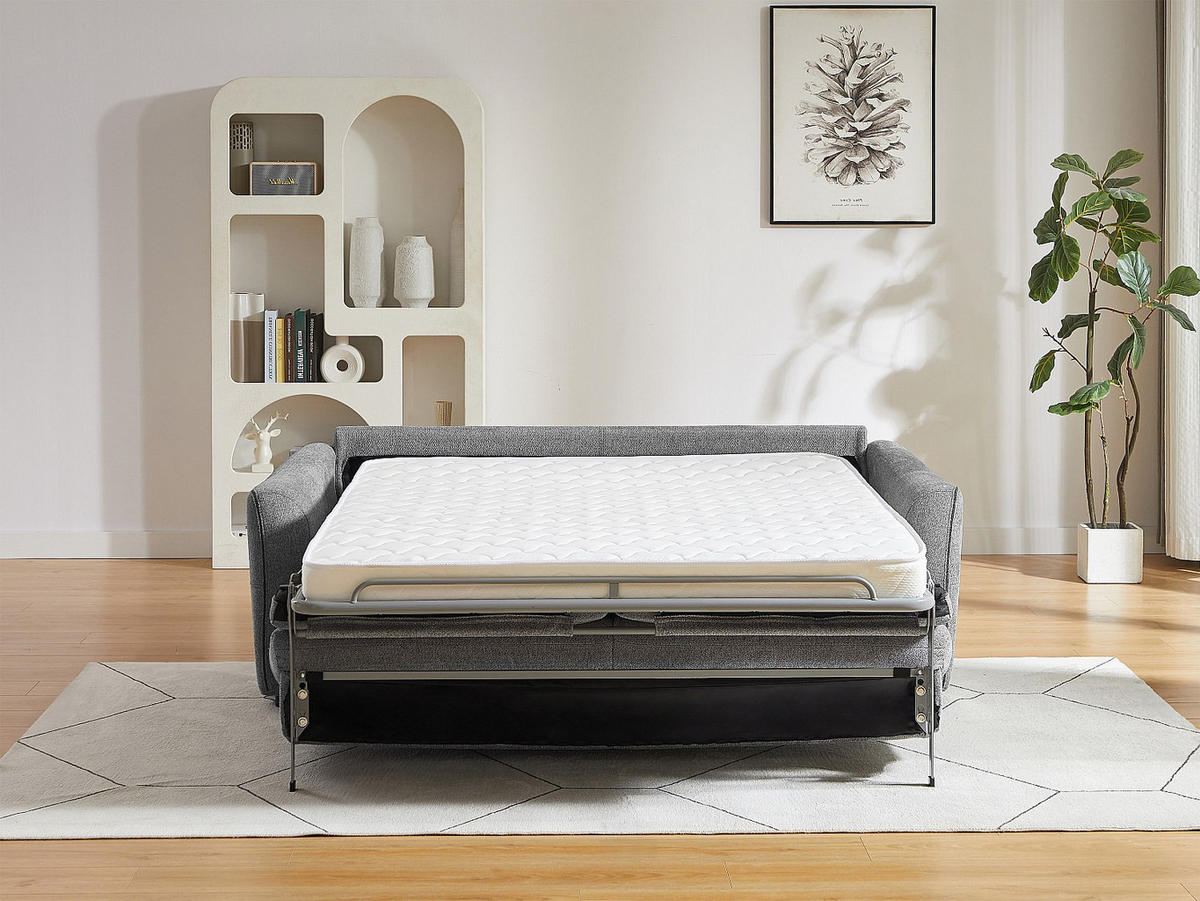 SCHLAFSOFA Express 3-Sitzer - Stoff Grau - SOVANIA - Grau, Textil (193/99/99cm) - Vente-Unique