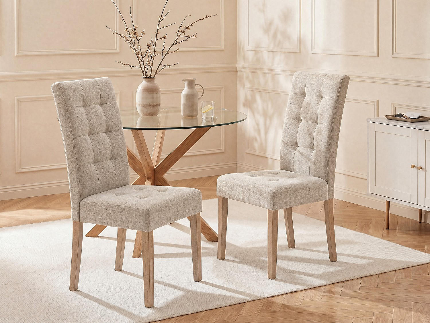 Vente-Unique Stuhl Creme 48x100x61 cm