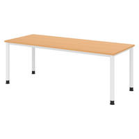 SCHREIBTISCH Serie-H 80/200/74 cm in Buchefarben/Weiß - Buchefarben/Weiß, Holzwerkstoff (80/200/74cm) - bümö