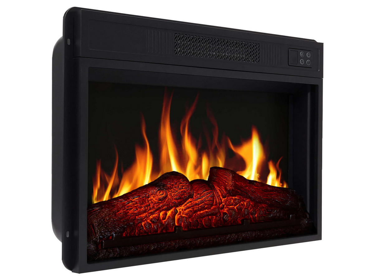 EINBAU Elektrokamin Einsatz AF23S – Breite 107 cm, 3D-Flammeneffekt, LED-Beleuchtung, Heizfunktion - Schwarz, Glas/Metall (61.4/44.5/13cm) - ArtiFlame