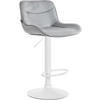 BARHOCKER Samt grau - Weiß/Grau, Textil/Metall (49/85/51cm) - CLP