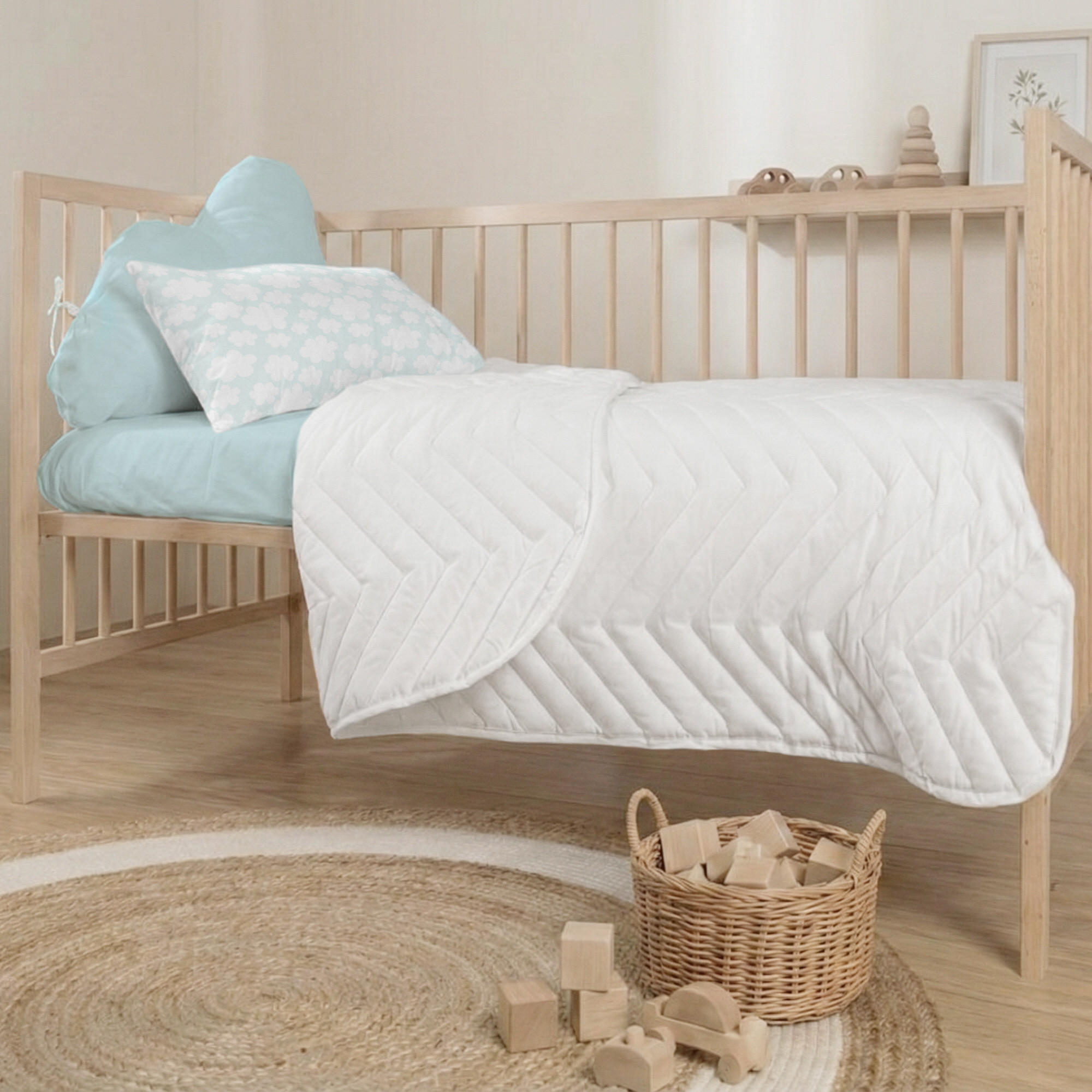 TAGESDECKE arista 100x130 cm (kinderbett) weiss - Weiß, Textil (100/130cm) - Happy Friday