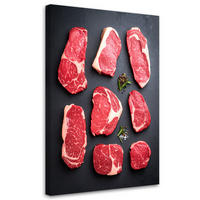 LEINWANDBILD Fleisch Steaks 80x120cm - Grau, Textil (80/120cm) - Feeby