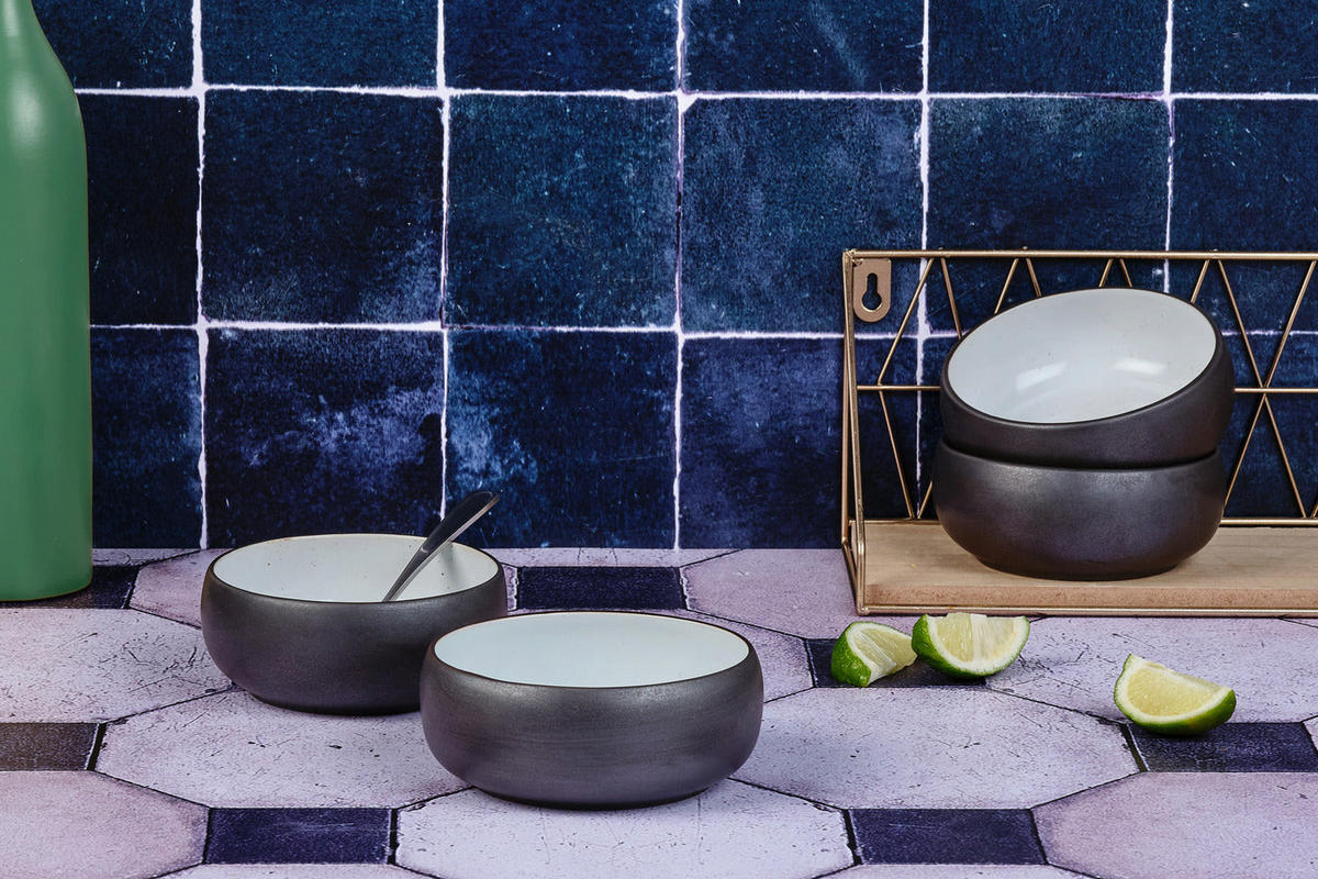 SCHALEN Gourmet Ø12cm - 4er-Set - Onyx - Schwarz, Keramik (12cm) - Björn