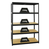 SCHWERLASTREGAL Big Elephant M 180x120x60 cm Fachlast 250 kg Schwarz - Schwarz, Metall (120/180/60cm) - PROREGAL