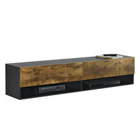 HÄNGELOWBOARD Halmstad - Eichefarben/Schwarz, Holzwerkstoff (140/30/31cm) - [en.casa]