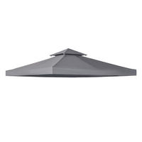 PAVILLONDACH, Polyester, Dunkelgrau - Dunkelgrau, Kunststoff (300/18/300cm) - Outsunny