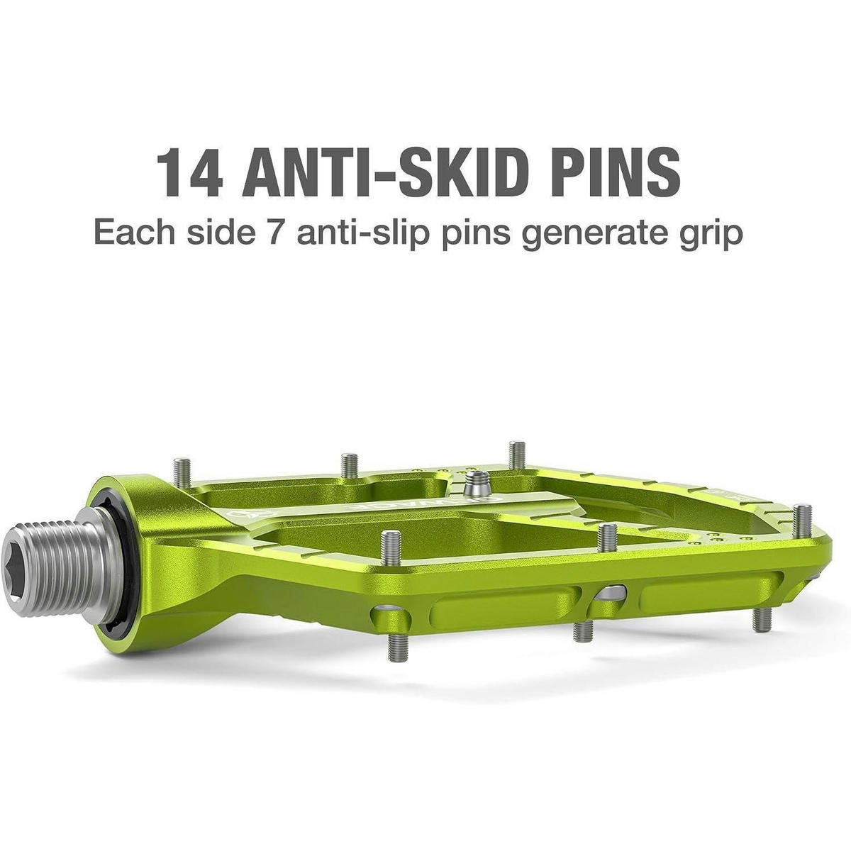 FAHRRADPEDALE CNC Aluminium Lime Green - Hellgrün, Metall (10.4/1.5/11cm)