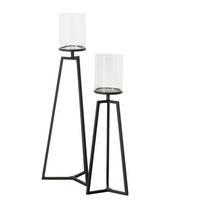 KERZENHALTER aus Glas auf Metallgestell Cosa - Schwarz, Metall (28/95/30cm) - Boltze Home