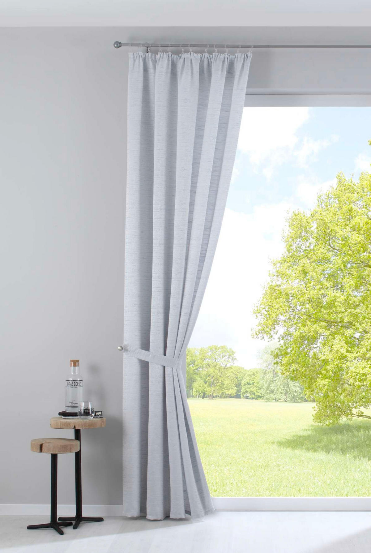 VORHANG »Sivas« HxB 254x140 cm Taupe - Pastellblau, Textil (140/254cm) - Gardinenbox