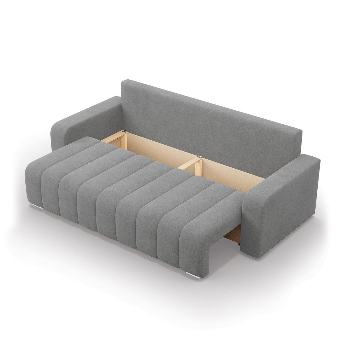 SOFA 3-SITZER MIT SCHLAFFUNKTION ABRIELLE Dunkelgrau - Dunkelgrau, Textil (97/87/227cm) - Mebligo