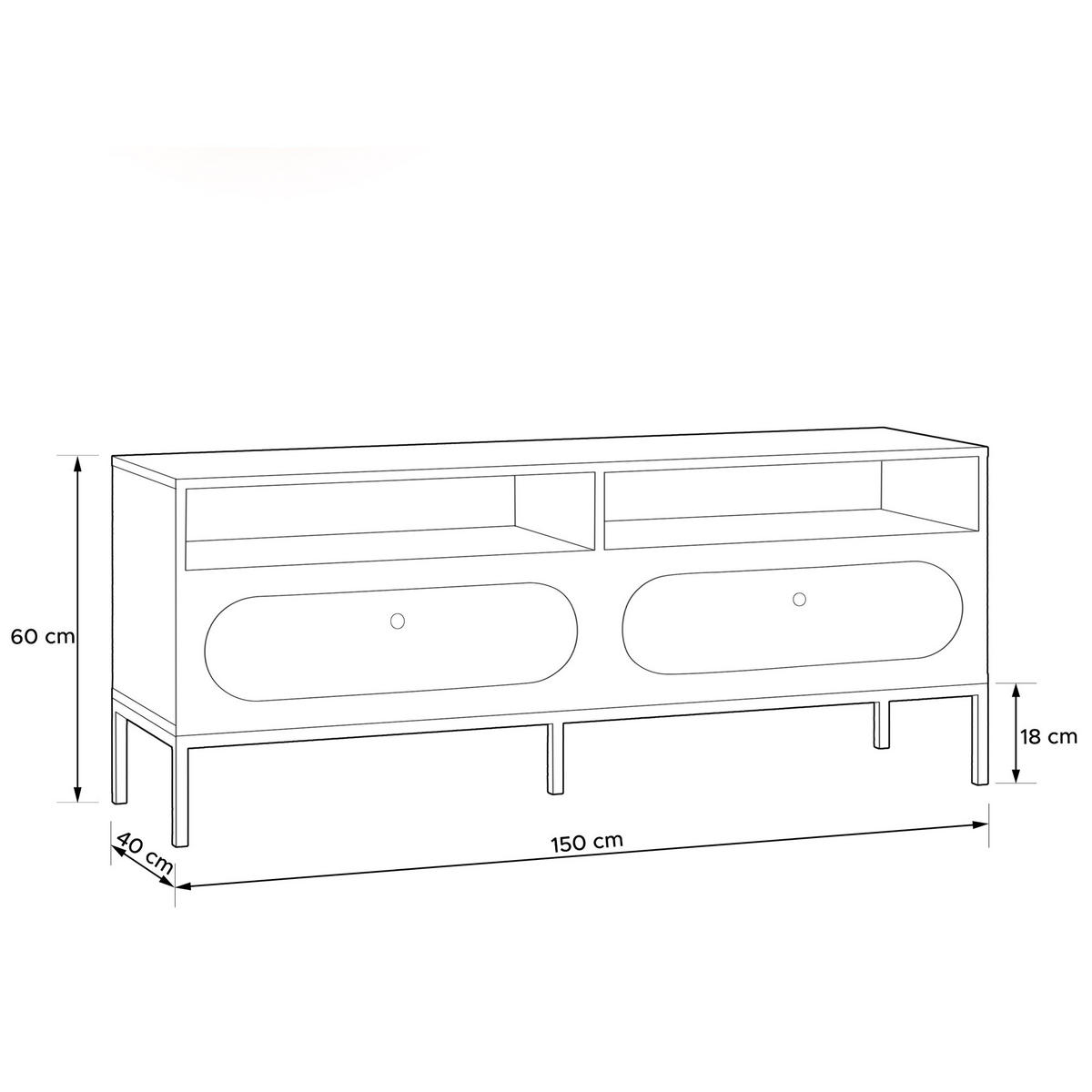 TV-LOWBOARD TILA, Cremefarbig - Creme, Holzwerkstoff (150/60/40cm) - KONSIMO®