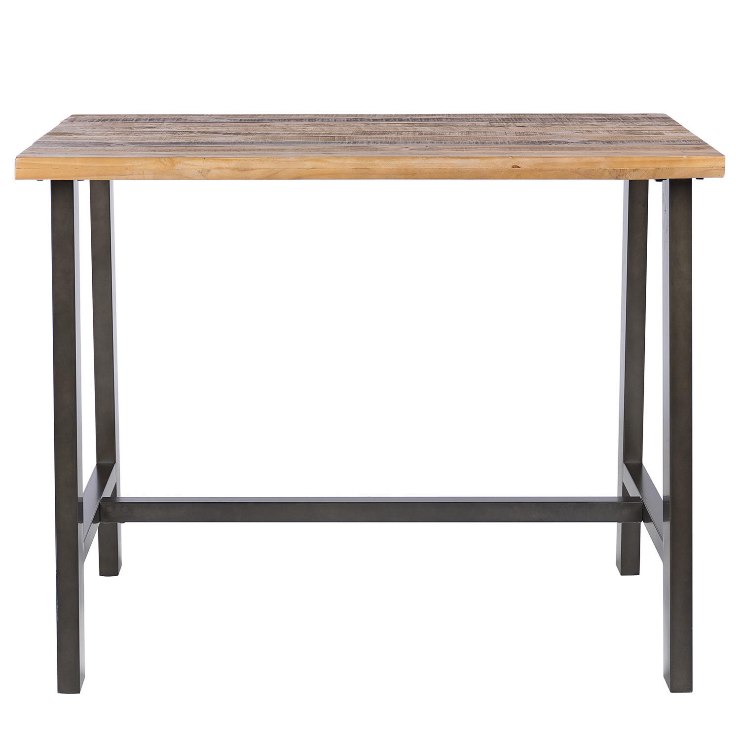 BARTISCH - Pinie massiv / Metall - Beige, Holz (75/120/95cm) - home24