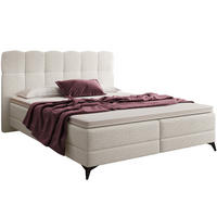 BOXBETT Madison 6 Creme 160/200 H2/H3 Boucle - Creme/Schwarz, Textil/Metall (160/200cm) - wonello