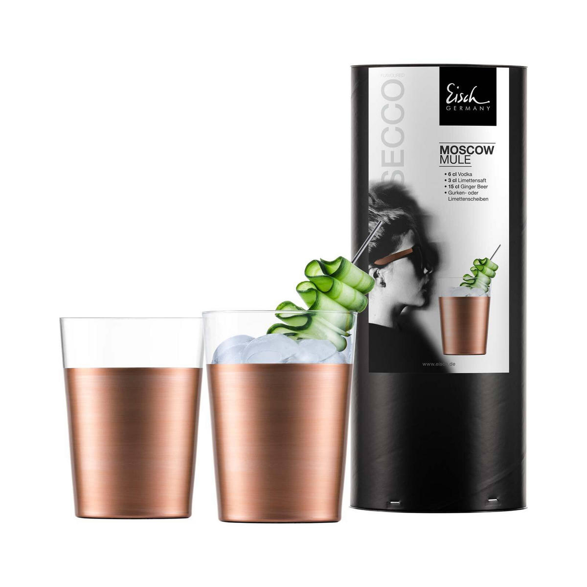 MOSCOW MULE BECHER Secco Flavoured transparent 550 ml 2er Set - Transparent, Glas (0.55L) - Eisch