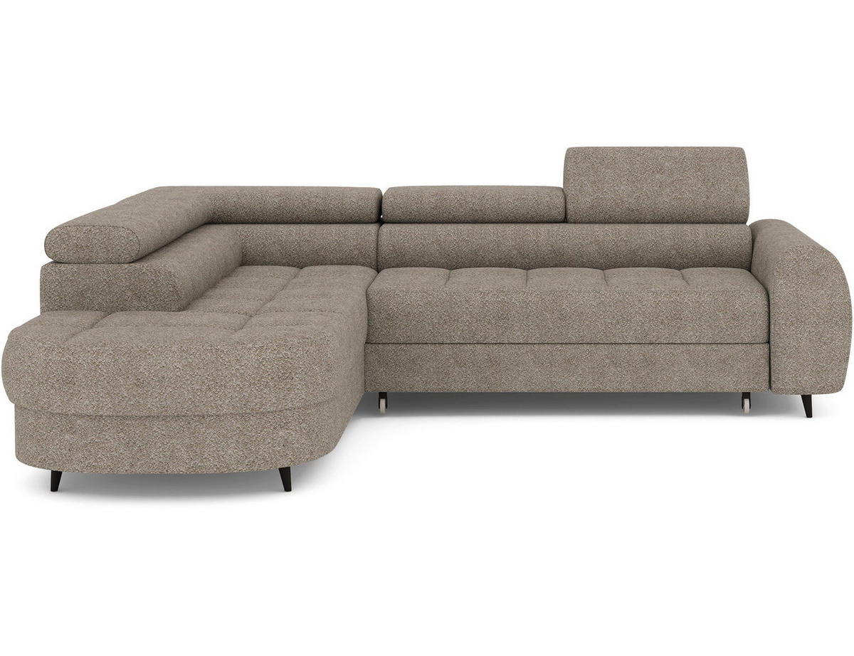 ECKSOFA Vesteria mit Schlaffunktion und Bettkasten – Modernes Design, verstellbare Kopfstützen und hoher Sitzkomfort - Braun, Kunststoff (279/72cm) - Wohnideebilder