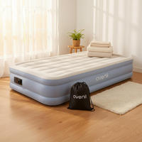 LUFTBETT Luftmatratze selbstaufblasend 191x99x33cm mit integrierter Pumpe - Grau/Hellblau, Kunststoff (99/191cm) - Avenli