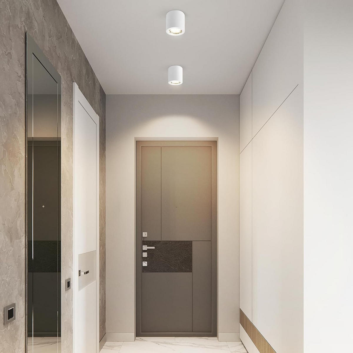 DECKENSTRAHLER Glühra 7/7/7.5 cm - Weiß, Metall (7.5/7/7cm) - ZMH