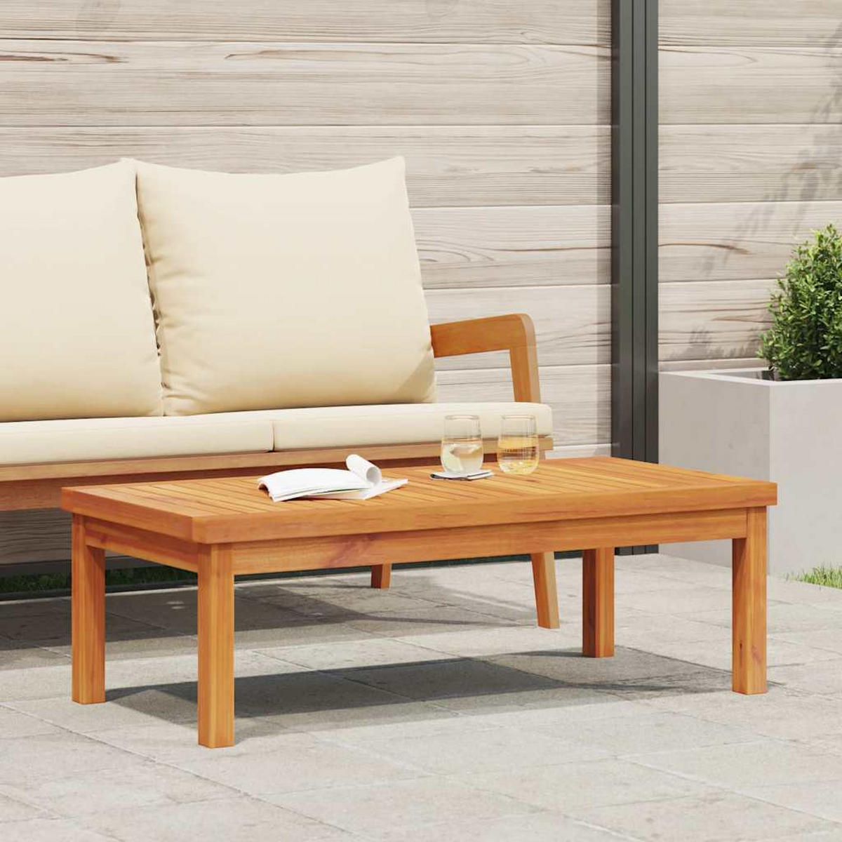 COUCHTISCH 100/50/33 Cm Massivholz Akazie - Braun, Holz (100/50/33cm) - vidaXL