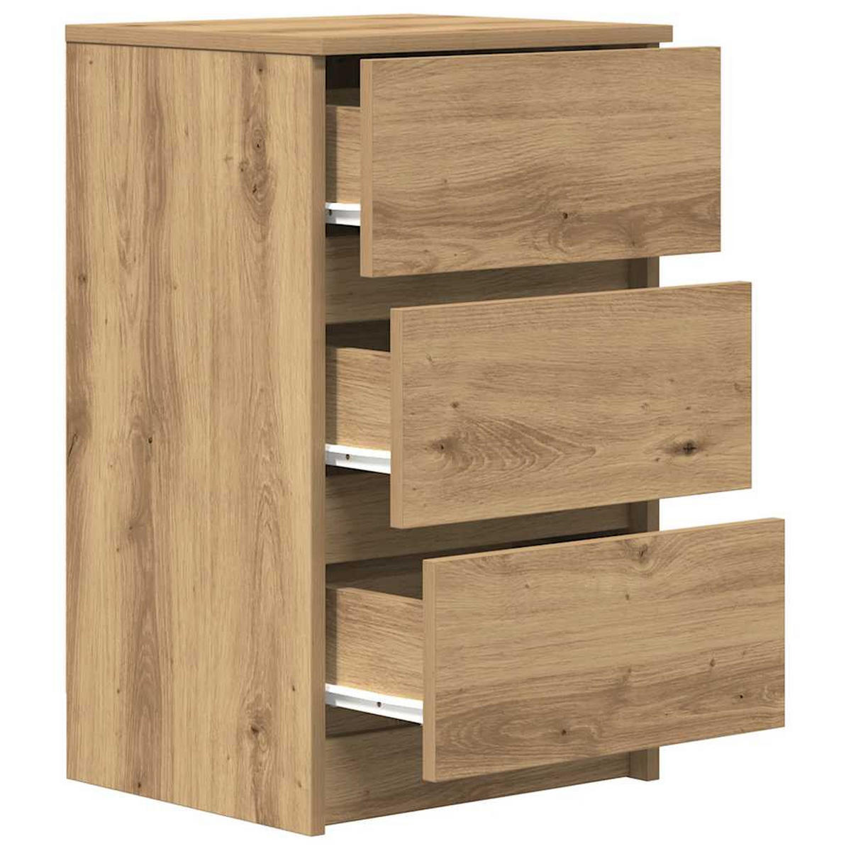 NACHTTISCHE Mit 3 Schubladen 2Er Set Artisan-Eiche 39/35/65 Cm - Braun, Holzwerkstoff (35/65/39cm) - vidaXL