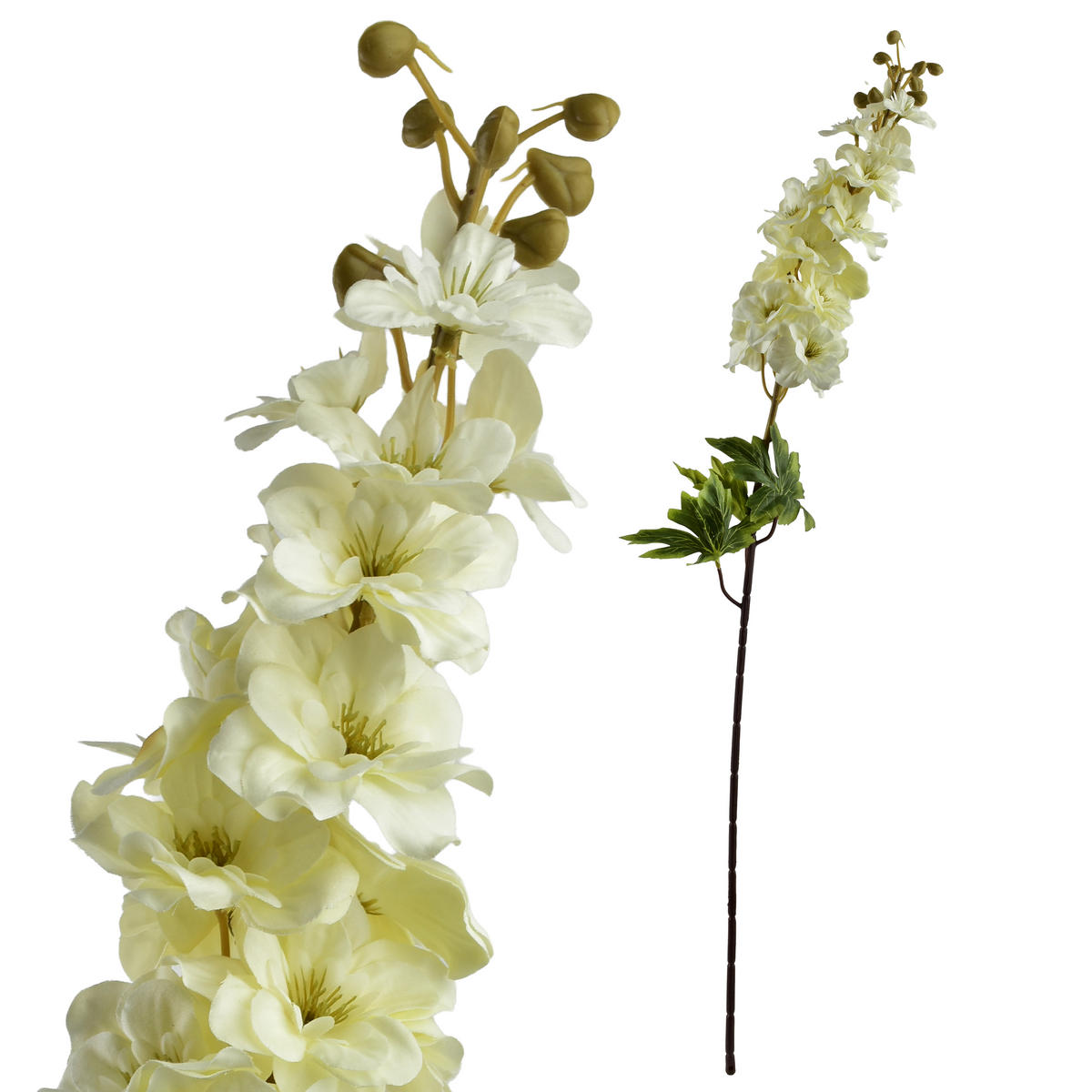 UMĚLÁ KVĚTINA Viridis, ostrožka - krémová, plast (85cm) - Mondex