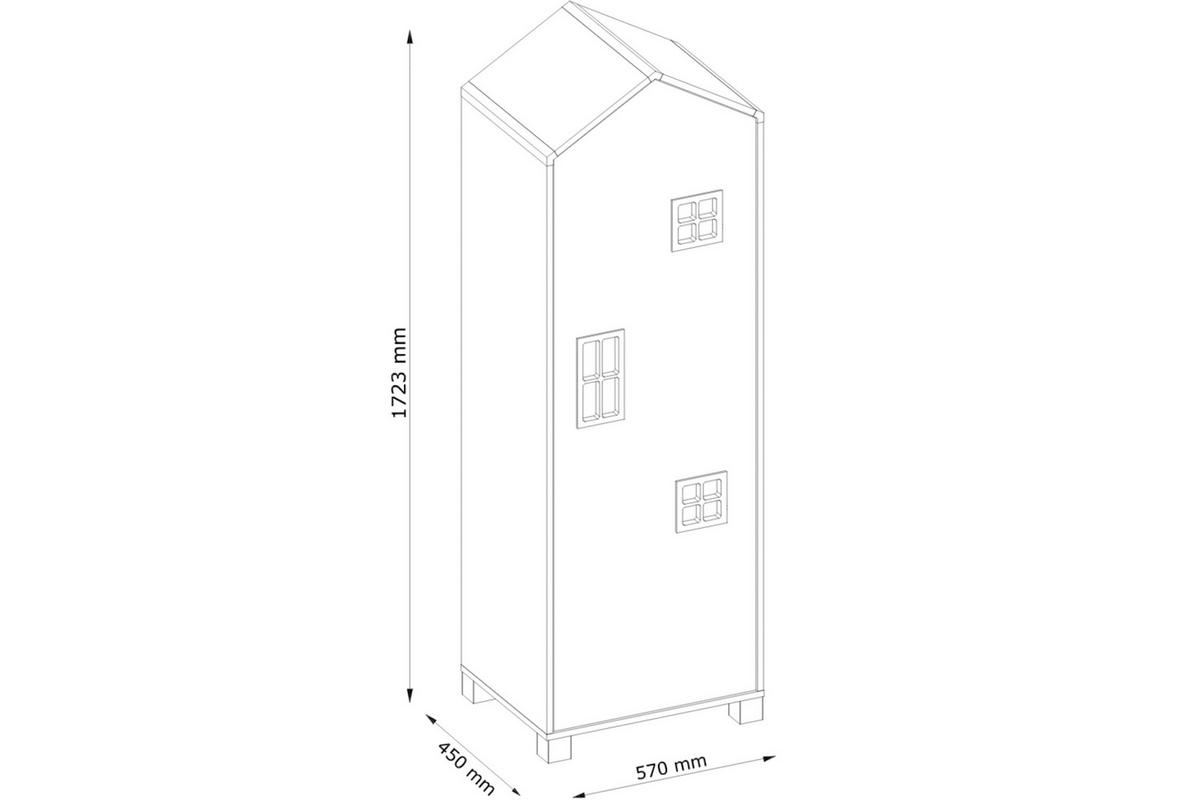 KINDERKLEIDERSCHRANK MIRUM mit Einlegeböden und Bar, Weiß/Grau - Weiß/Grau, Holz (57/172/45cm) - KONSIMO®