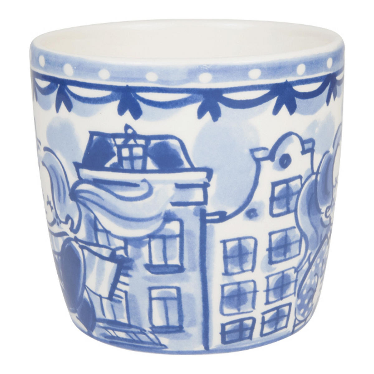 CAPPUCCINO-BECHER Kanäle & Tulpen in Blau - 500 ml - Blau, Keramik (0.5L) - Blond Amsterdam