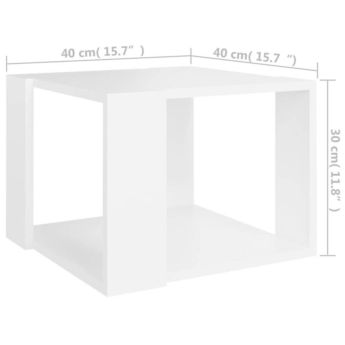 COUCHTISCH Weiss 40/40/30 Cm Holzwerkstoff - Weiß, Holzwerkstoff (40/40/30cm) - vidaXL