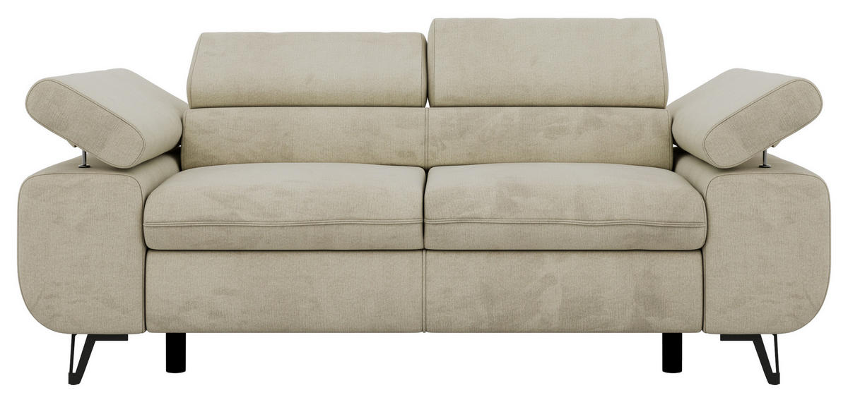 DVOUMÍSTNÁ POHOVKA PETER 2 - Béžová Samet - černá/béžová, kov/textil (200/76/99cm) - MKS