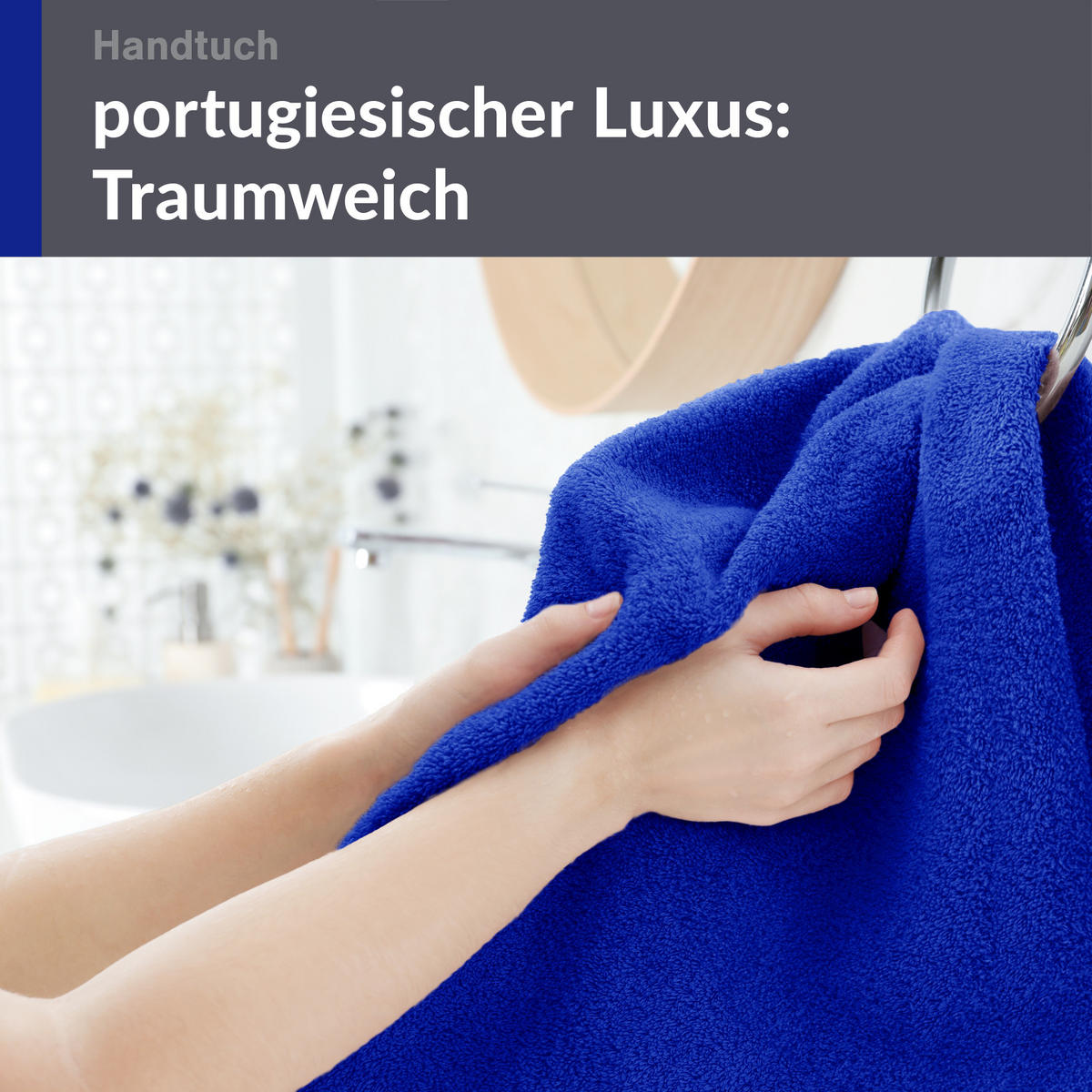 HANDTUCH 50x100 cm London Azur Blau 4er Set - Blau, Textil (50/100cm) - Lashuma
