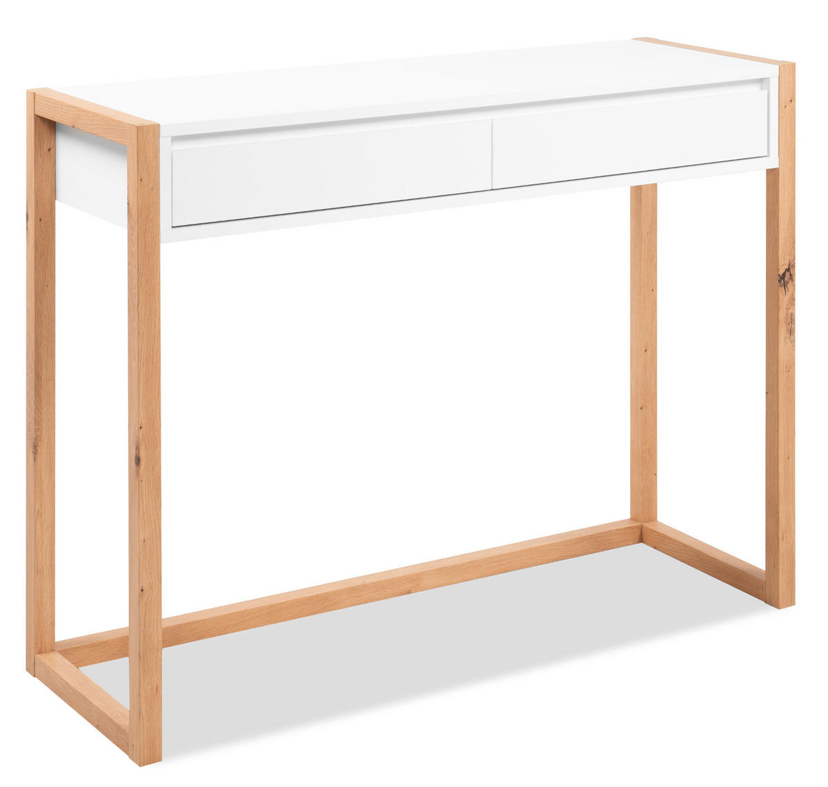 SCHREIBTISCH weiß, Eiche Artisan 100 cm, Laptoptisch mit Schubkästen - Eiche Artisan/Weiß, Holzwerkstoff (35/100/75cm) - Furn.Design